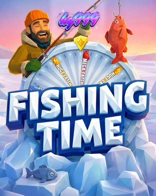 Pemandangan musim dingin yang tenang dalam permainan Fishing Time